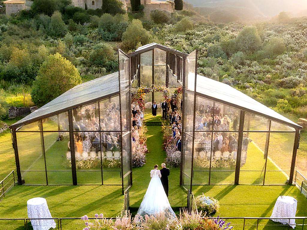 glass greenhouse, large glass greenhouse, glass greenhouses for sale,Large metal glass greenhouse for wedding YSGH-178